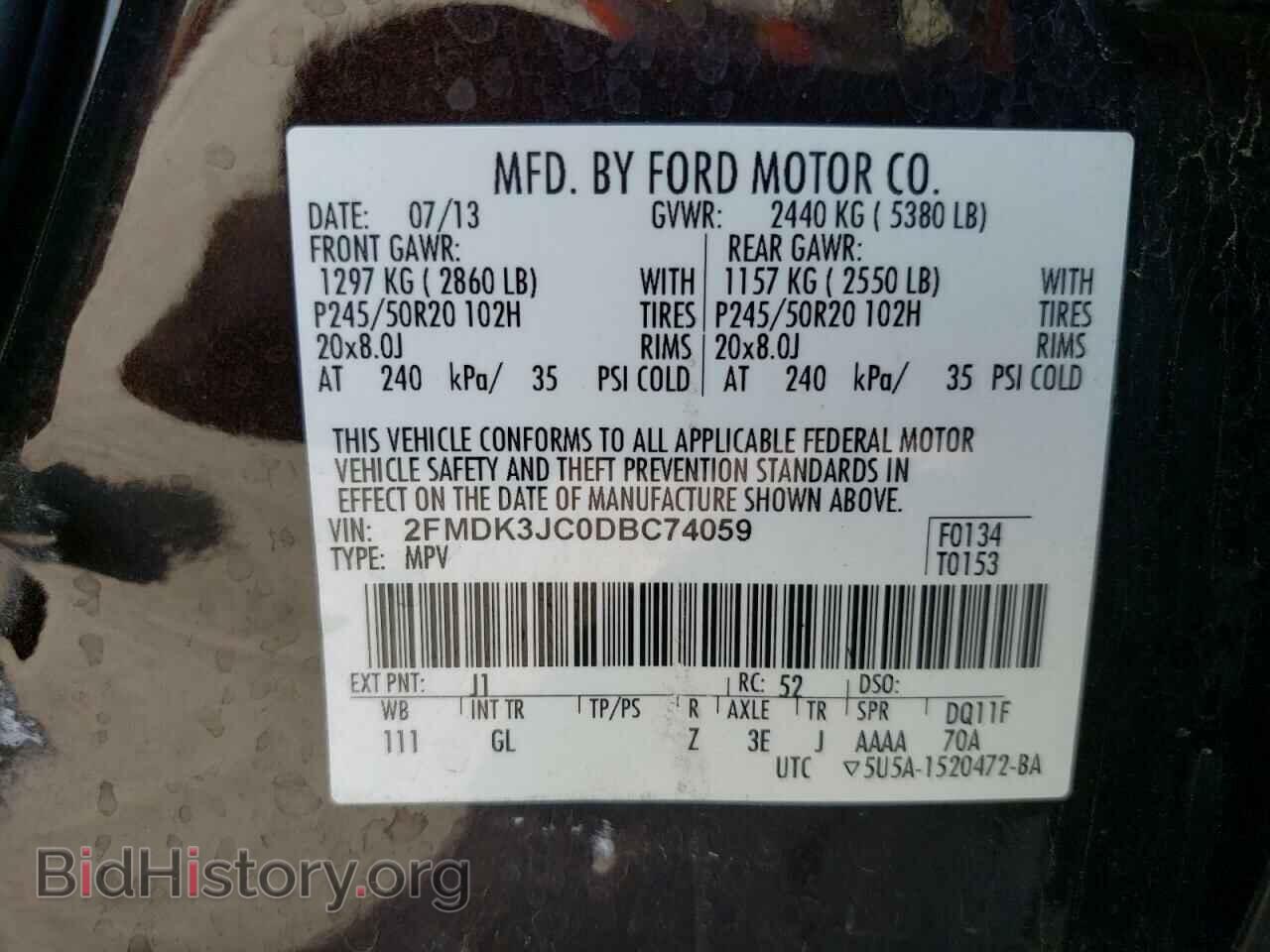 2013 FORD EDGE - VIN: 2FMDK3JC0DBC74059 - Photo 10