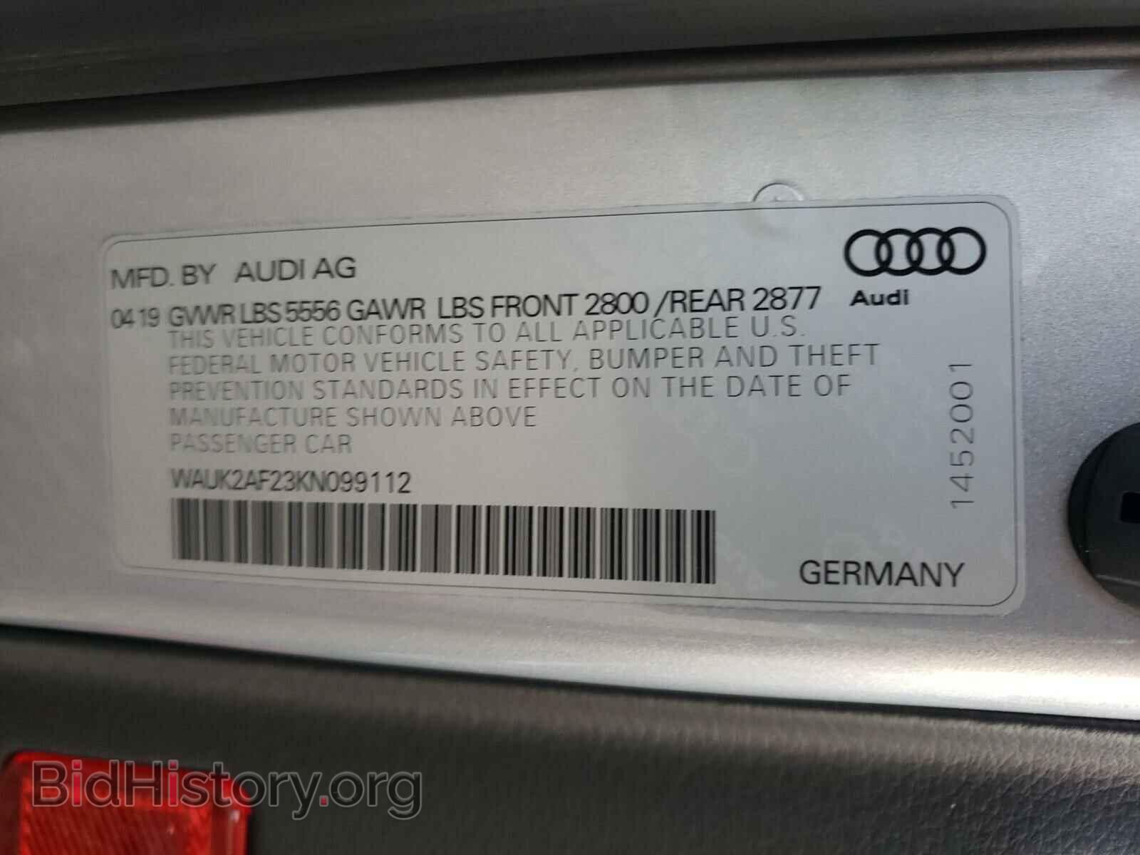 2019 AUDI A6 - VIN: WAUK2AF23KN099112 - Фото 10