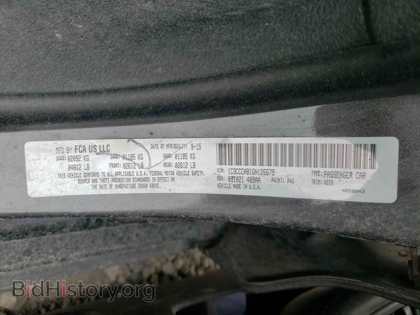 2016 CHRYSLER 200 - VIN: 1C3CCCAB1GN126679 - Фото 10
