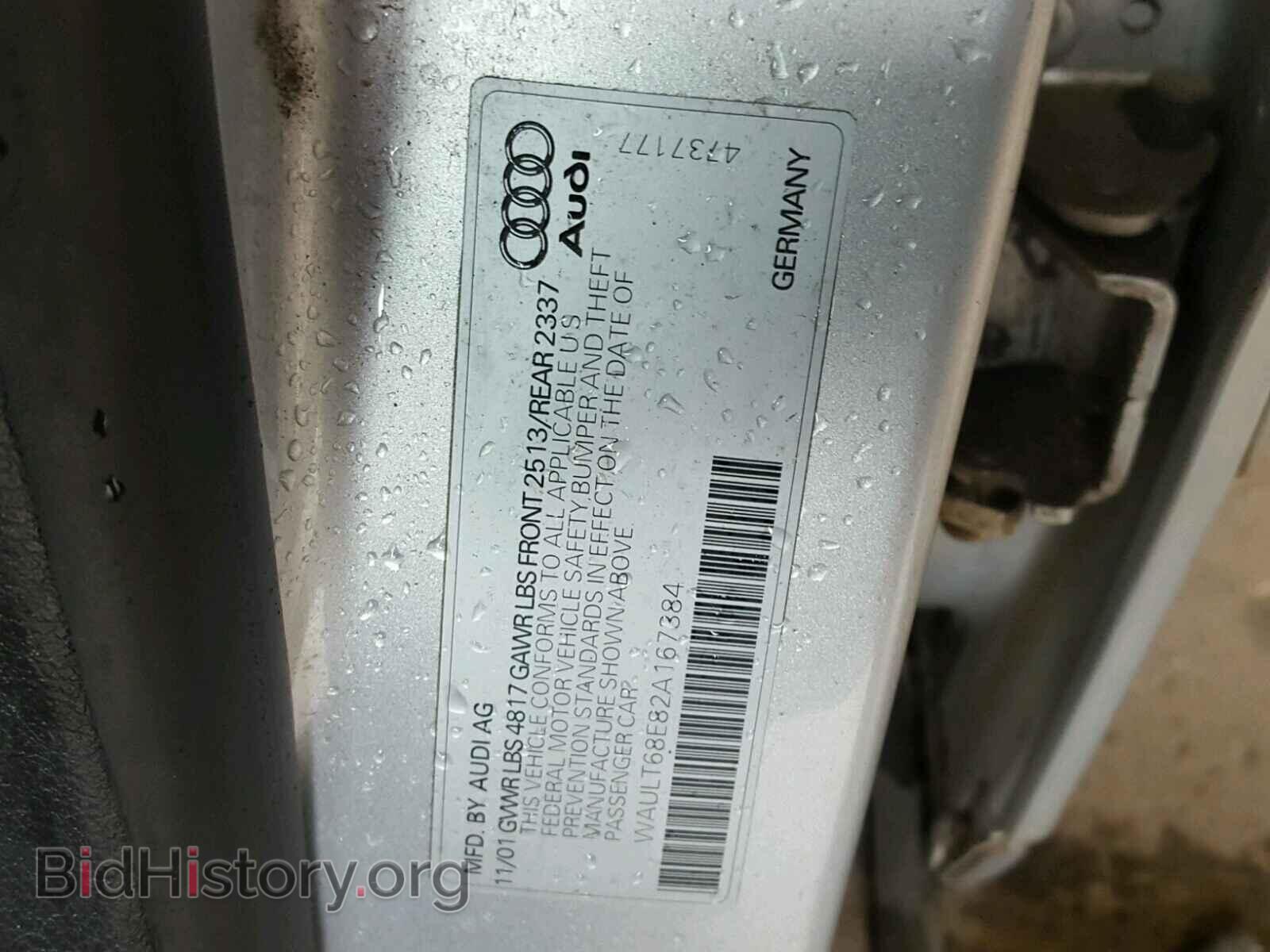 2002 AUDI A4 - VIN: WAULT68E82A167384 - Photo 10