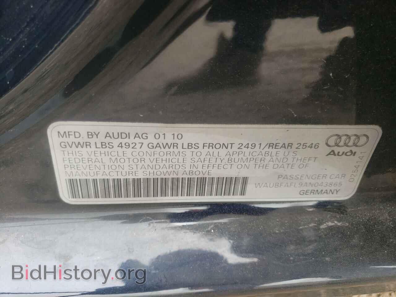 2010 AUDI A4 - VIN: WAUBFAFL9AN043865 - Фото 10