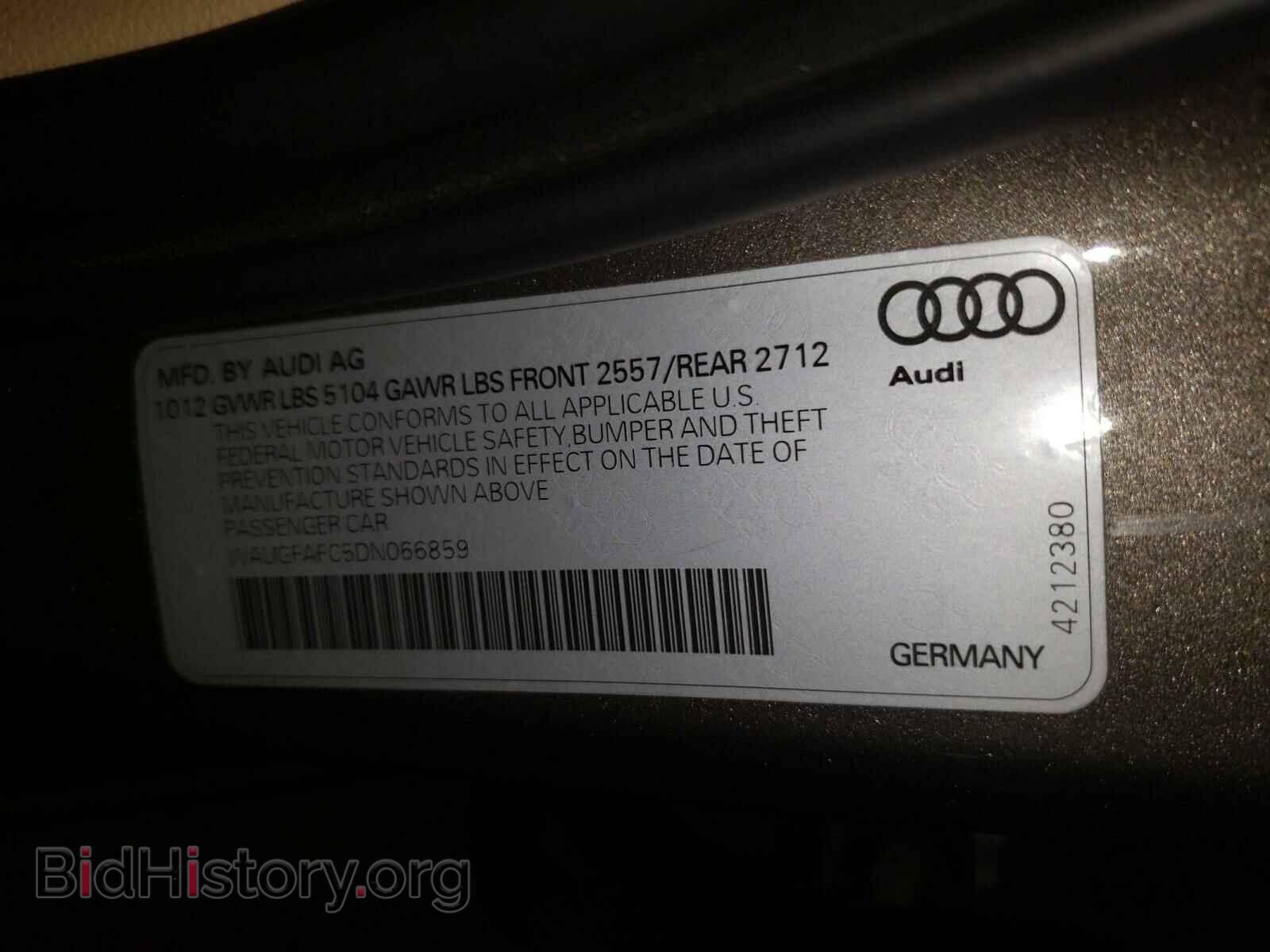 2013 AUDI A6 - VIN: WAUGFAFC5DN066859 - Фото 10