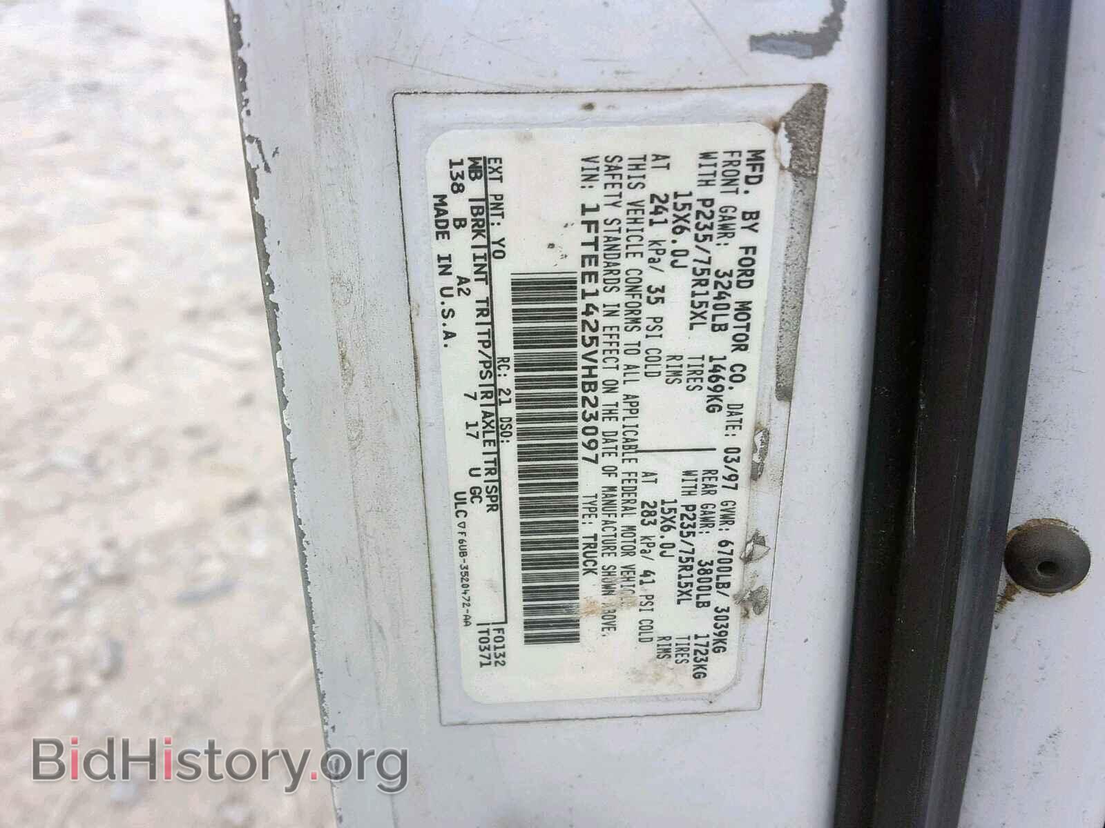 1997 FORD ECONOLINE - VIN: 1FTEE1425VHB23097 - Фото 10