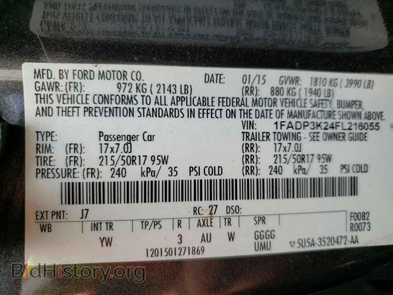 2015 FORD FOCUS - VIN: 1FADP3K24FL216055 - Фото 10