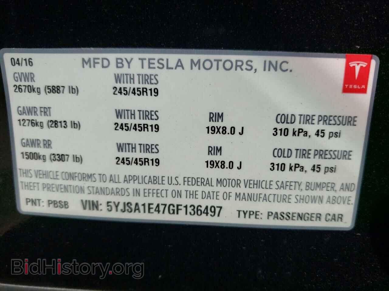 2016 TESLA MODEL S - VIN: 5YJSA1E47GF136497 - Photo 10
