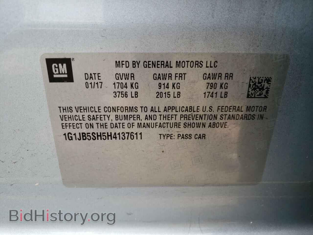 2017 CHEVROLET SONIC - VIN: 1G1JB5SH5H4137611 - Фото 10