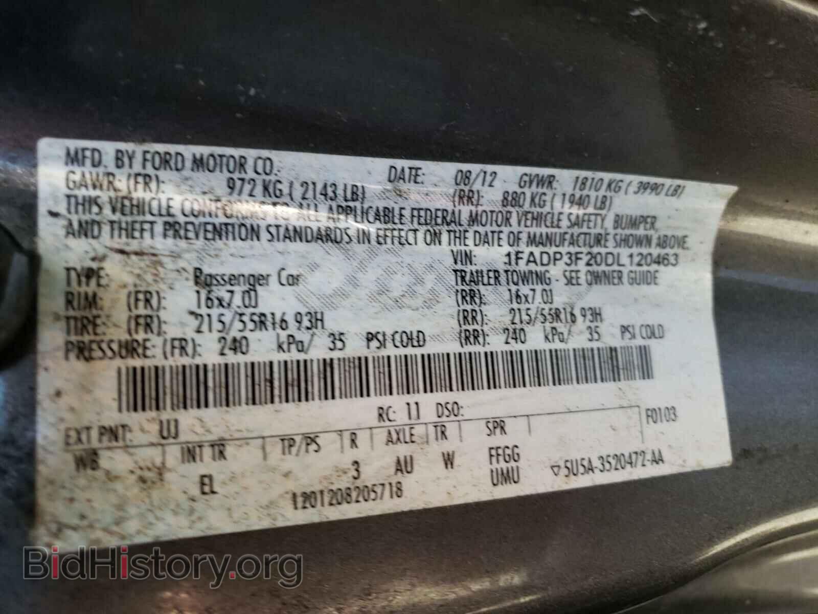 2013 FORD FOCUS - VIN: 1FADP3F20DL120463 - Фото 10
