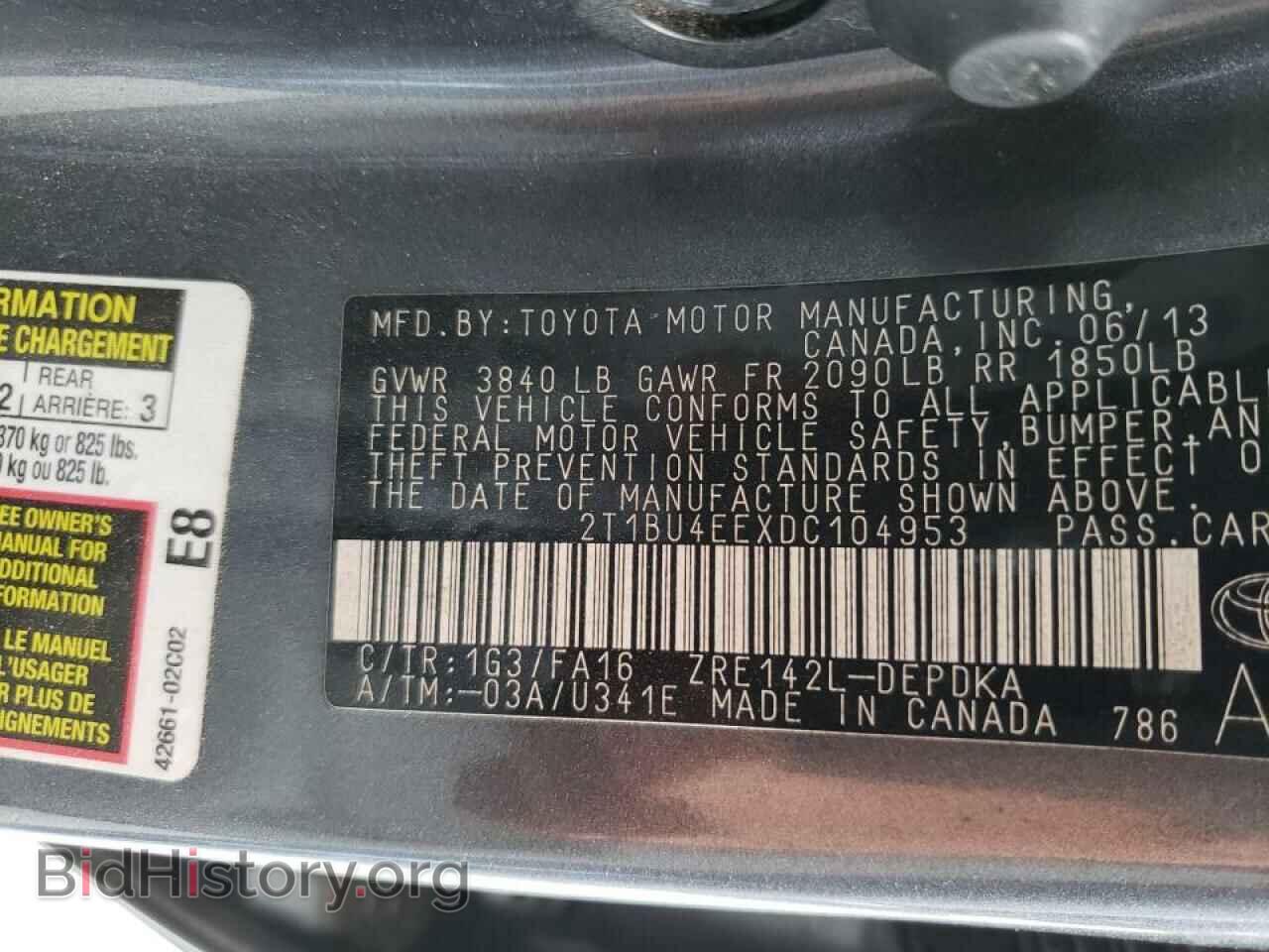 2013 TOYOTA COROLLA - VIN: 2T1BU4EEXDC104953 - Фото 10