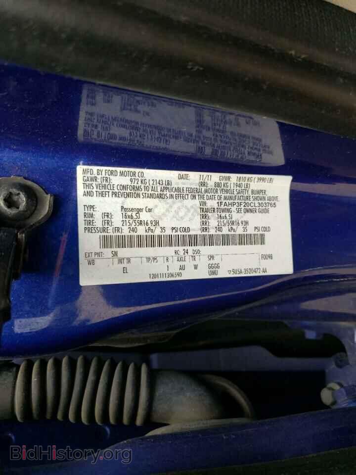 2012 FORD FOCUS - VIN: 1FAHP3F20CL303765 - Фото 10