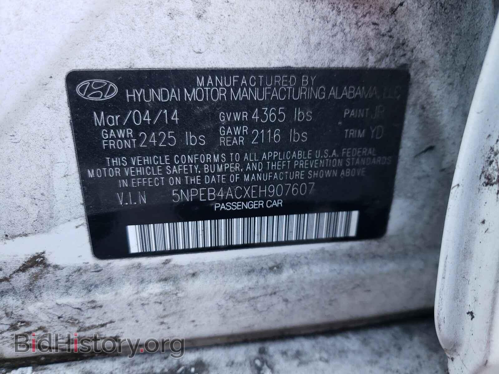 2014 HYUNDAI SONATA - VIN: 5NPEB4ACXEH907607 - Photo 10