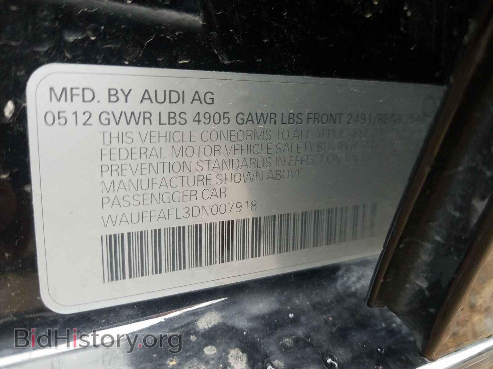 2013 AUDI A4 - VIN: WAUFFAFL3DN007918 - Фото 10