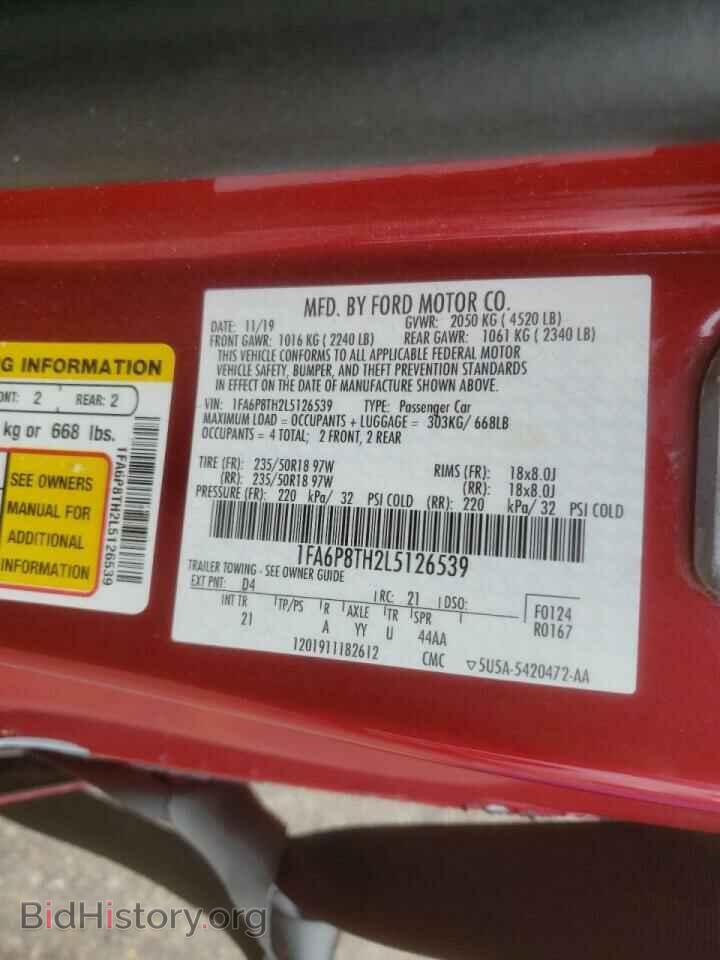 2020 FORD ALL Models - VIN: 1FA6P8TH2L5126539 - Фото 10