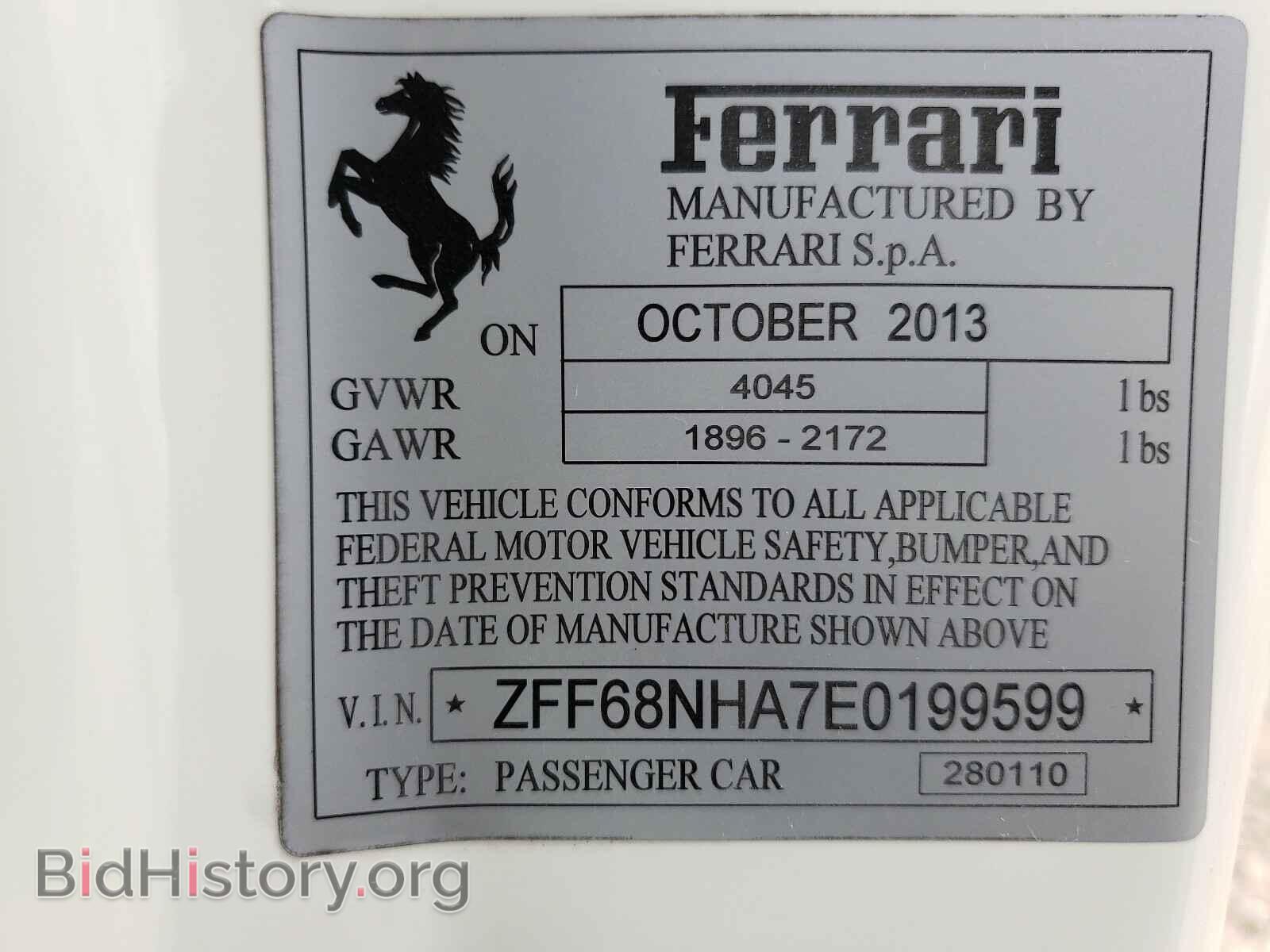2014 FERRARI ALL MODELS - VIN: ZFF68NHA7E0199599 - Photo 10