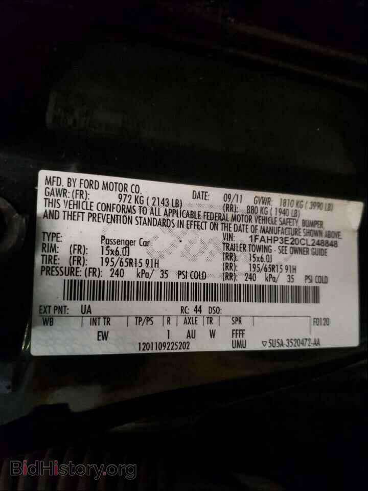2012 FORD FOCUS - VIN: 1FAHP3E20CL248848 - Фото 10