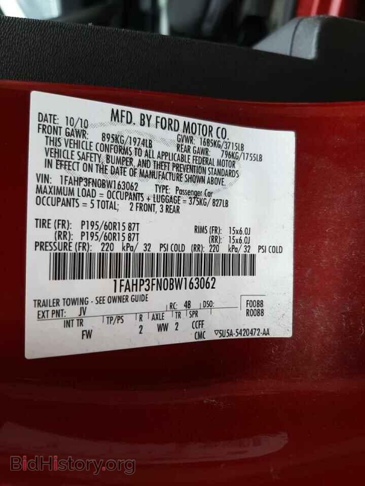 2011 FORD FOCUS - VIN: 1FAHP3FN0BW163062 - Фото 10