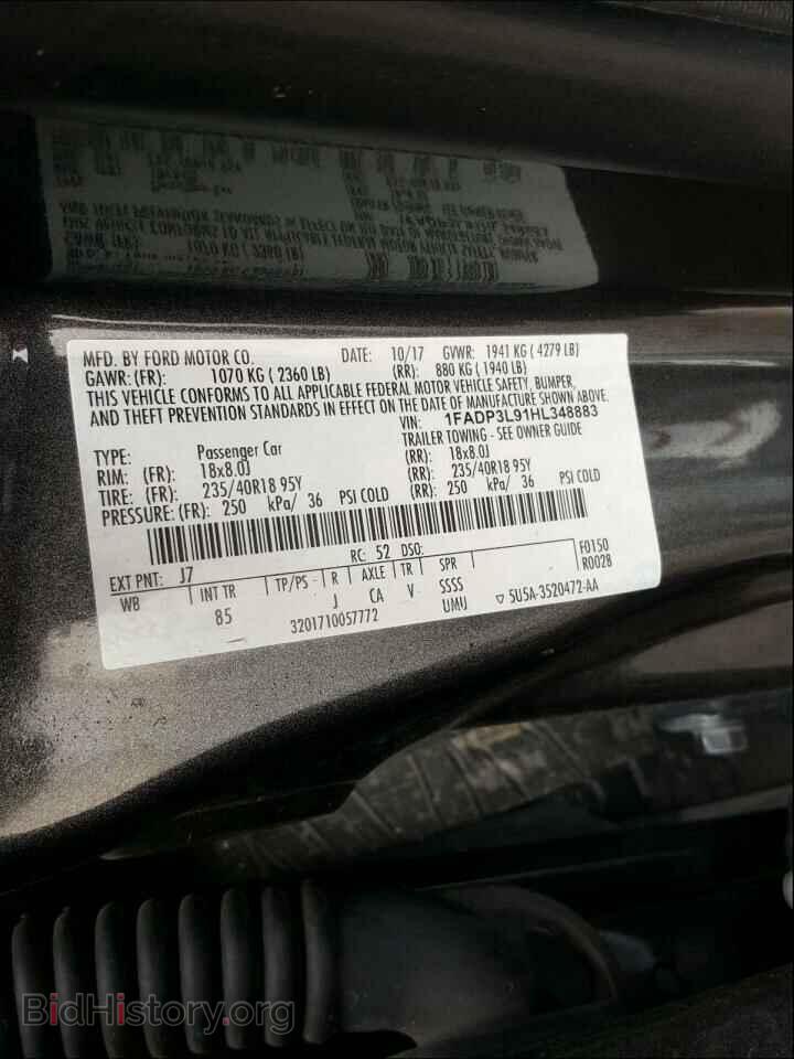 2017 FORD FOCUS - VIN: 1FADP3L91HL348883 - Фото 10