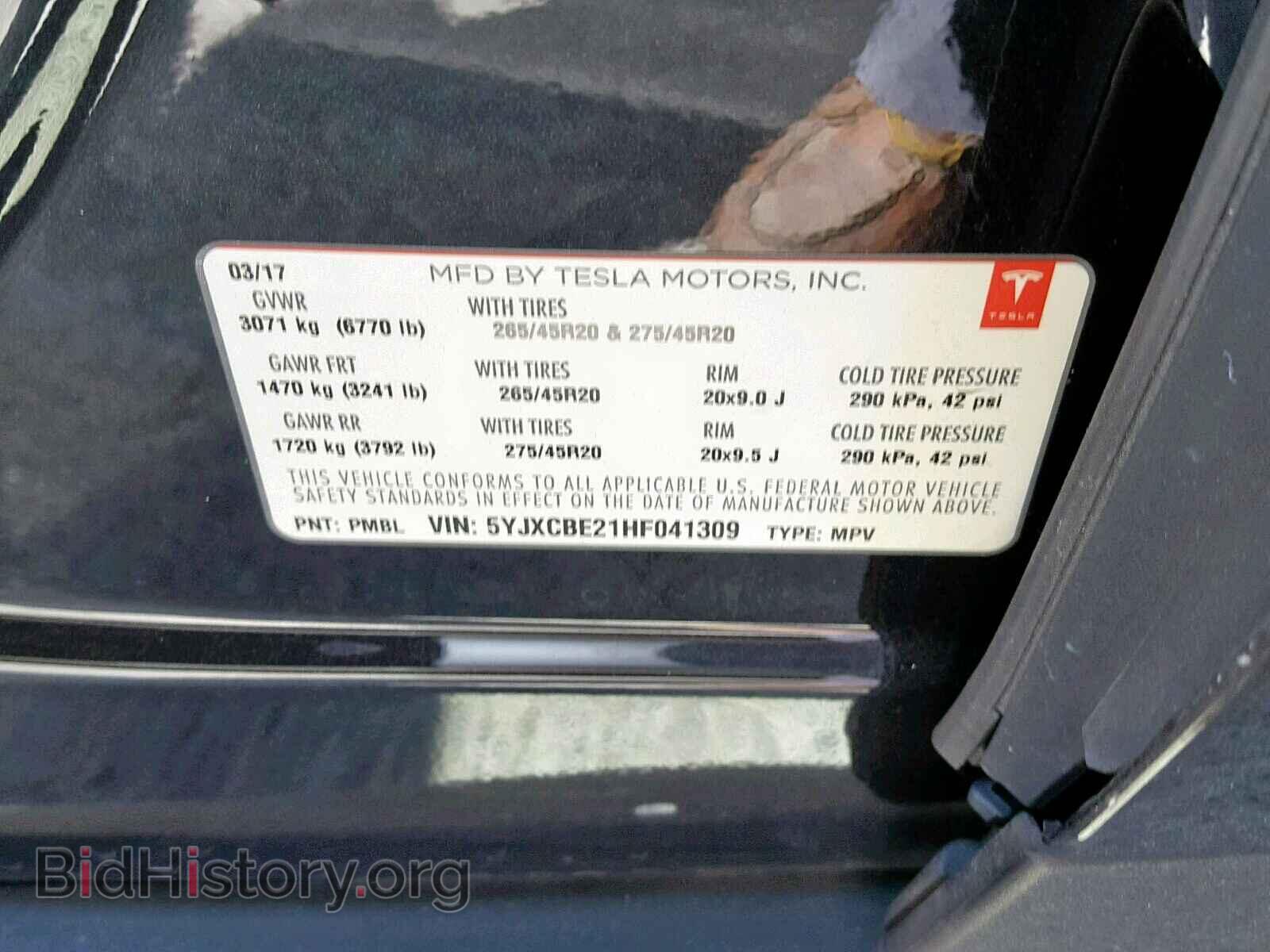 2017 TESLA MODEL X - VIN: 5YJXCBE21HF041309 - Photo 10