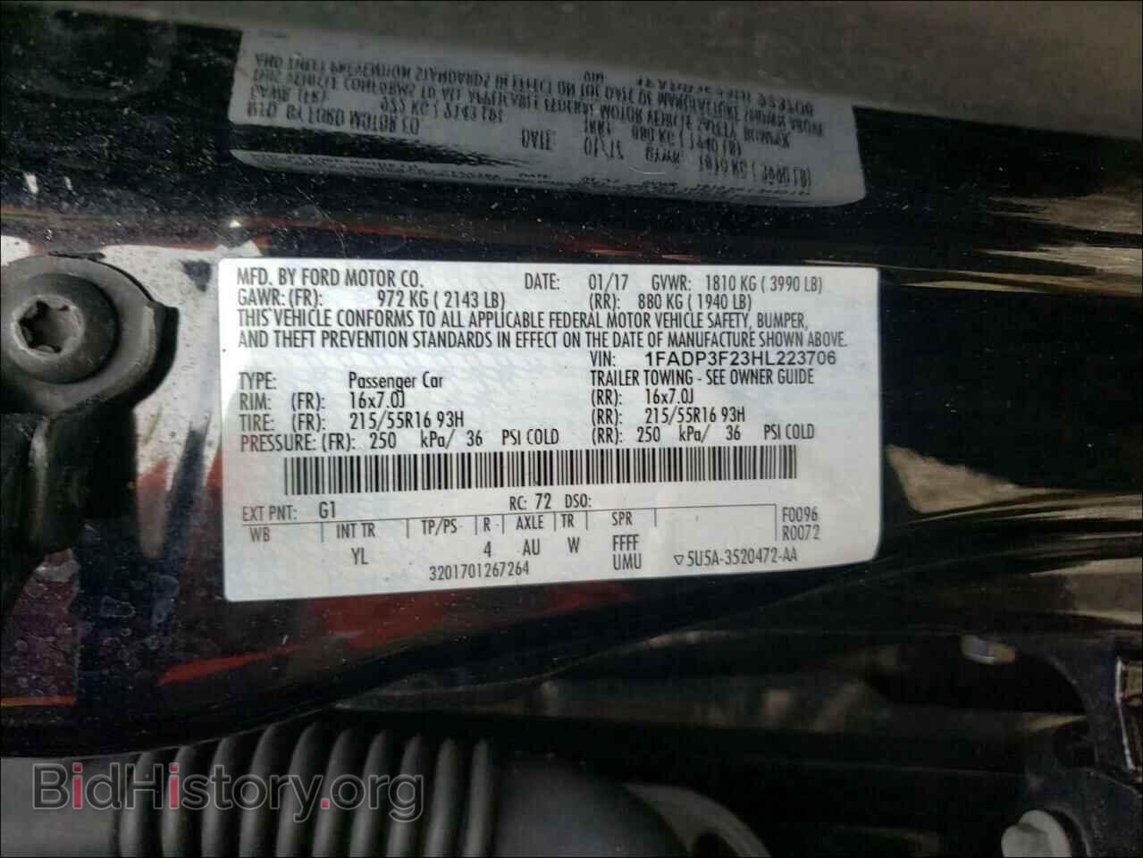 2017 FORD FOCUS - VIN: 1FADP3F23HL223706 - Фото 10