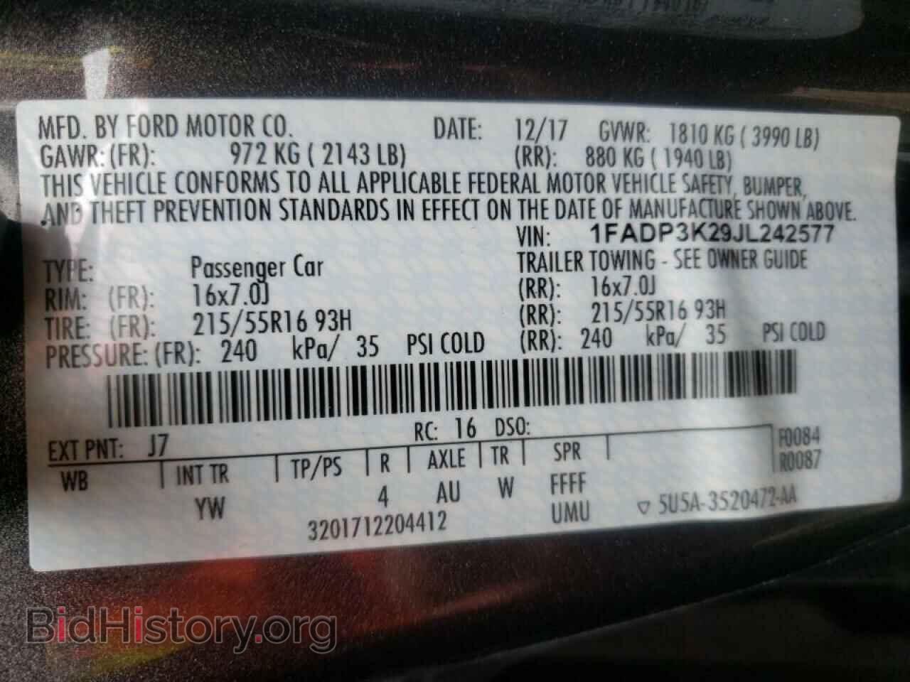 2018 FORD FOCUS - VIN: 1FADP3K29JL242577 - Фото 10