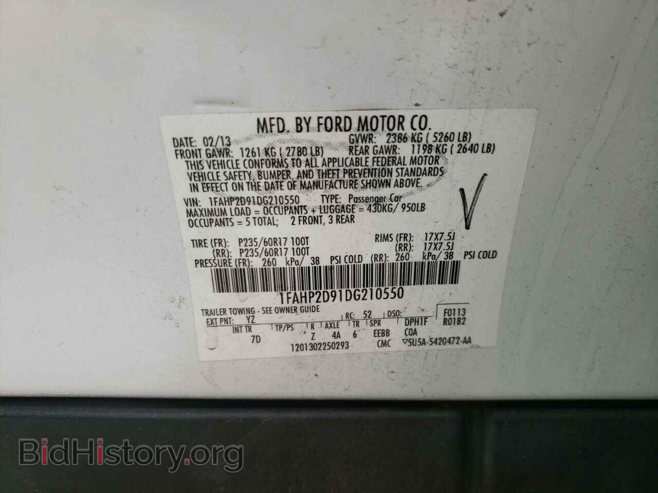 2013 FORD TAURUS - VIN: 1FAHP2D91DG210550 - Фото 10