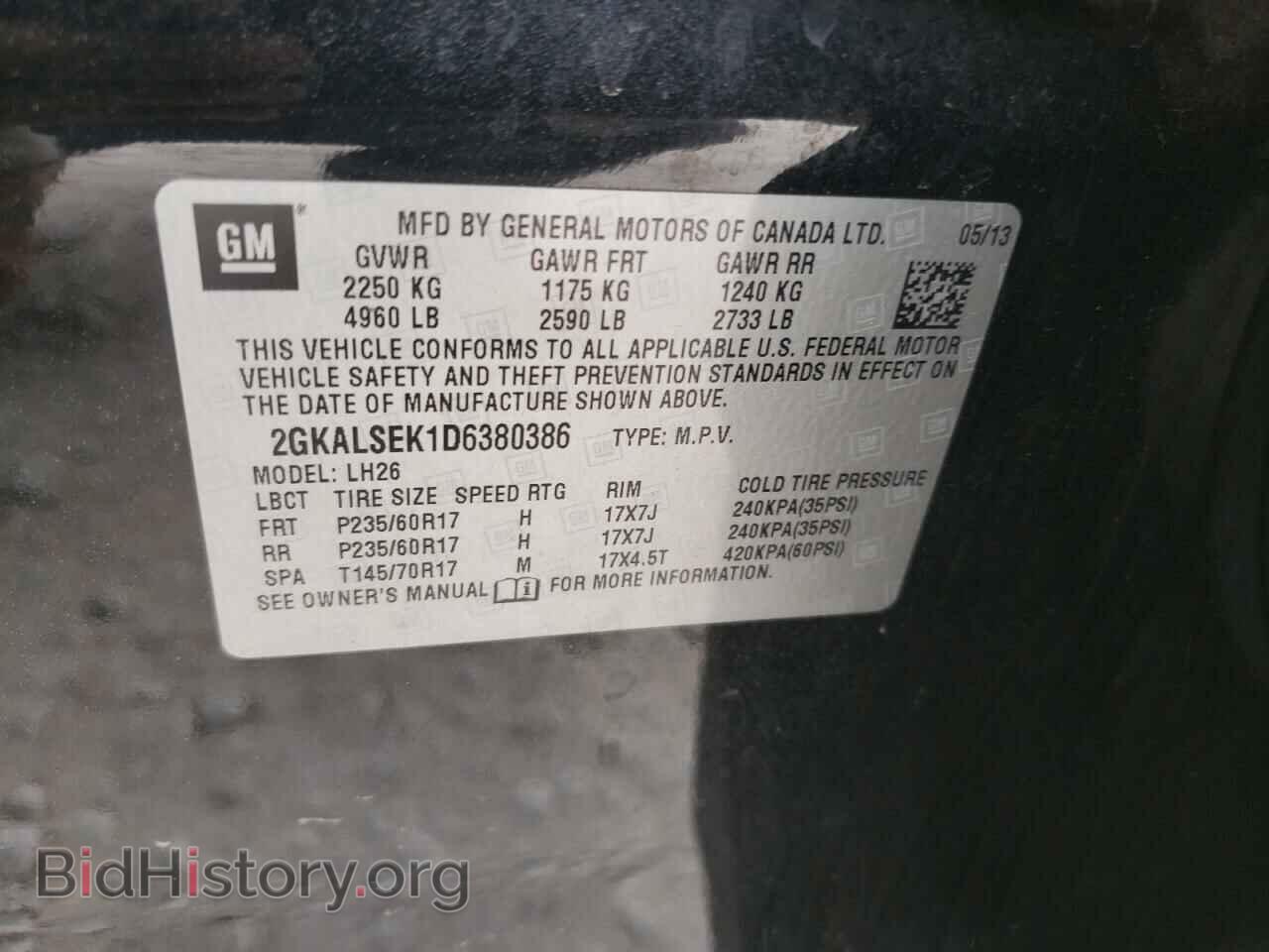 2013 GMC TERRAIN - VIN: 2GKALSEK1D6380386 - Фото 10