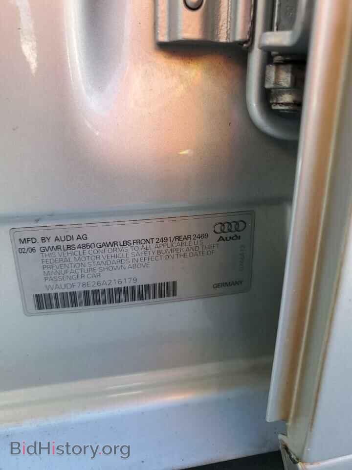 2006 AUDI A4 - VIN: WAUDF78E26A216179 - Фото 12