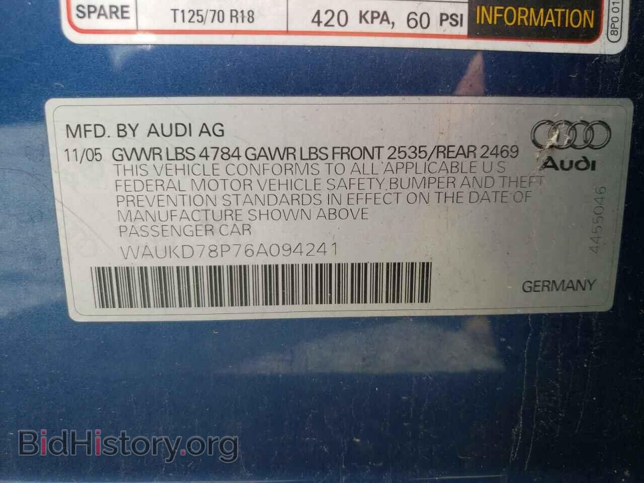 2006 AUDI A3 - VIN: WAUKD78P76A094241 - Фото 10