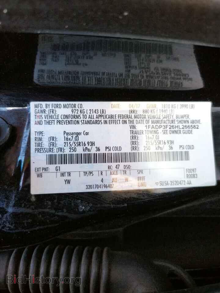 2017 FORD FOCUS - VIN: 1FADP3F26HL266582 - Photo 10