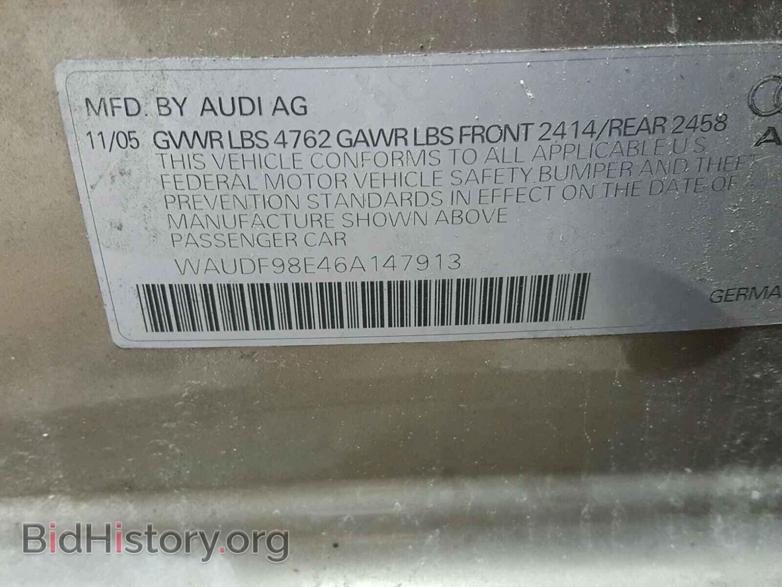 2006 AUDI A4 - VIN: WAUDF98E46A147913 - Photo 10