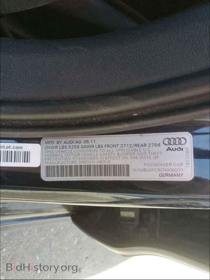 2012 AUDI A6 - VIN: WAUBGAFC9CN006055 - Фото 10