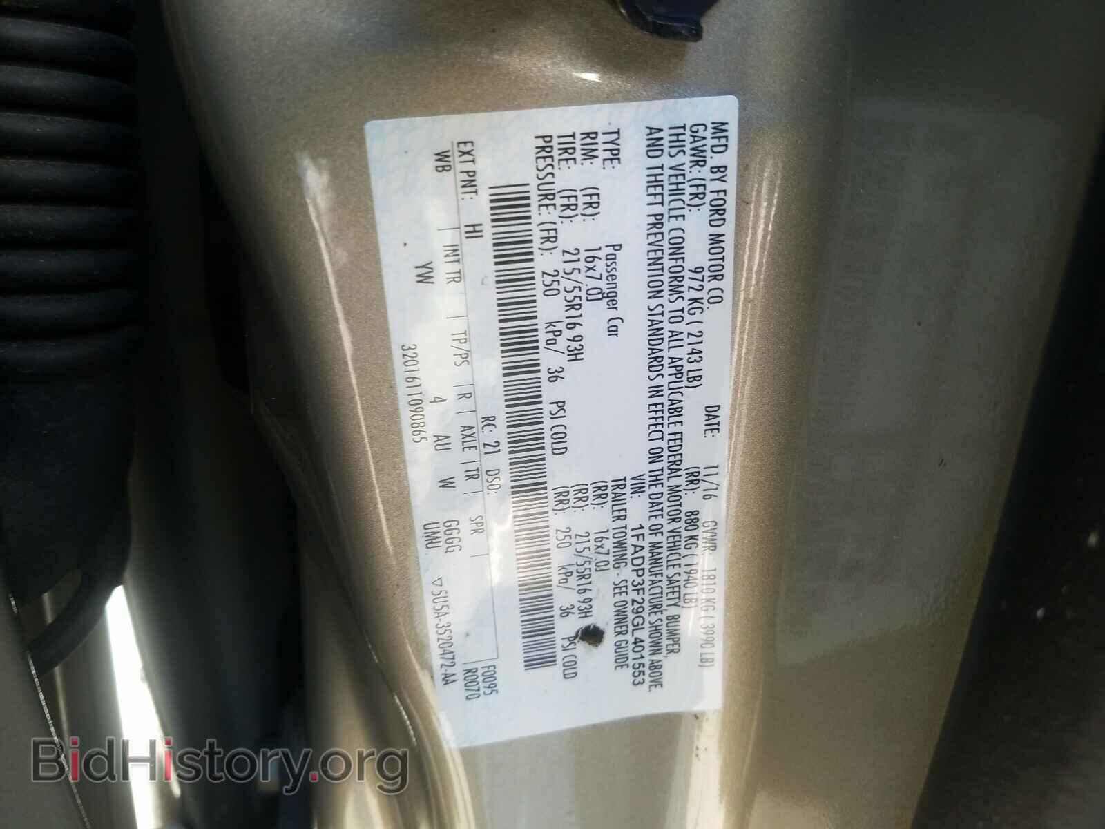 2016 FORD FOCUS - VIN: 1FADP3F29GL401553 - Photo 10