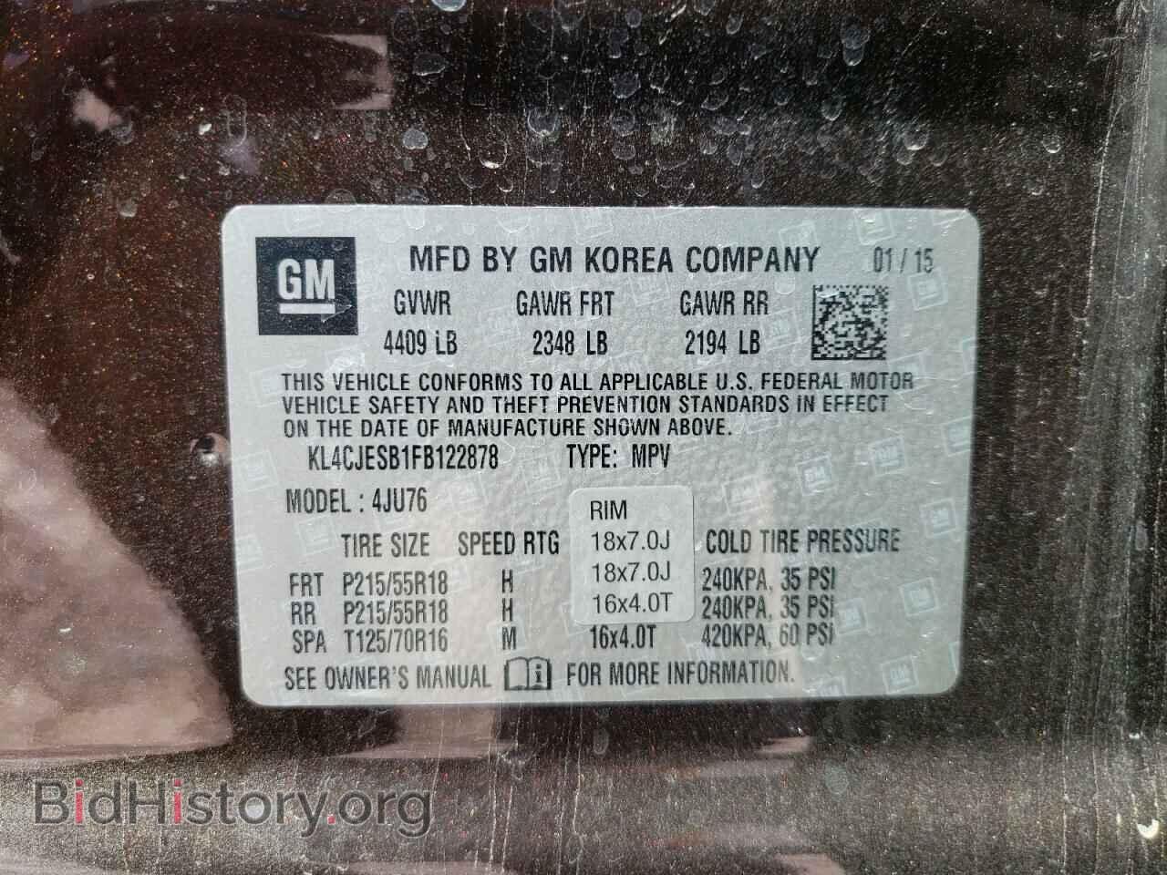 2015 BUICK ENCORE - VIN: KL4CJESB1FB122878 - Фото 10