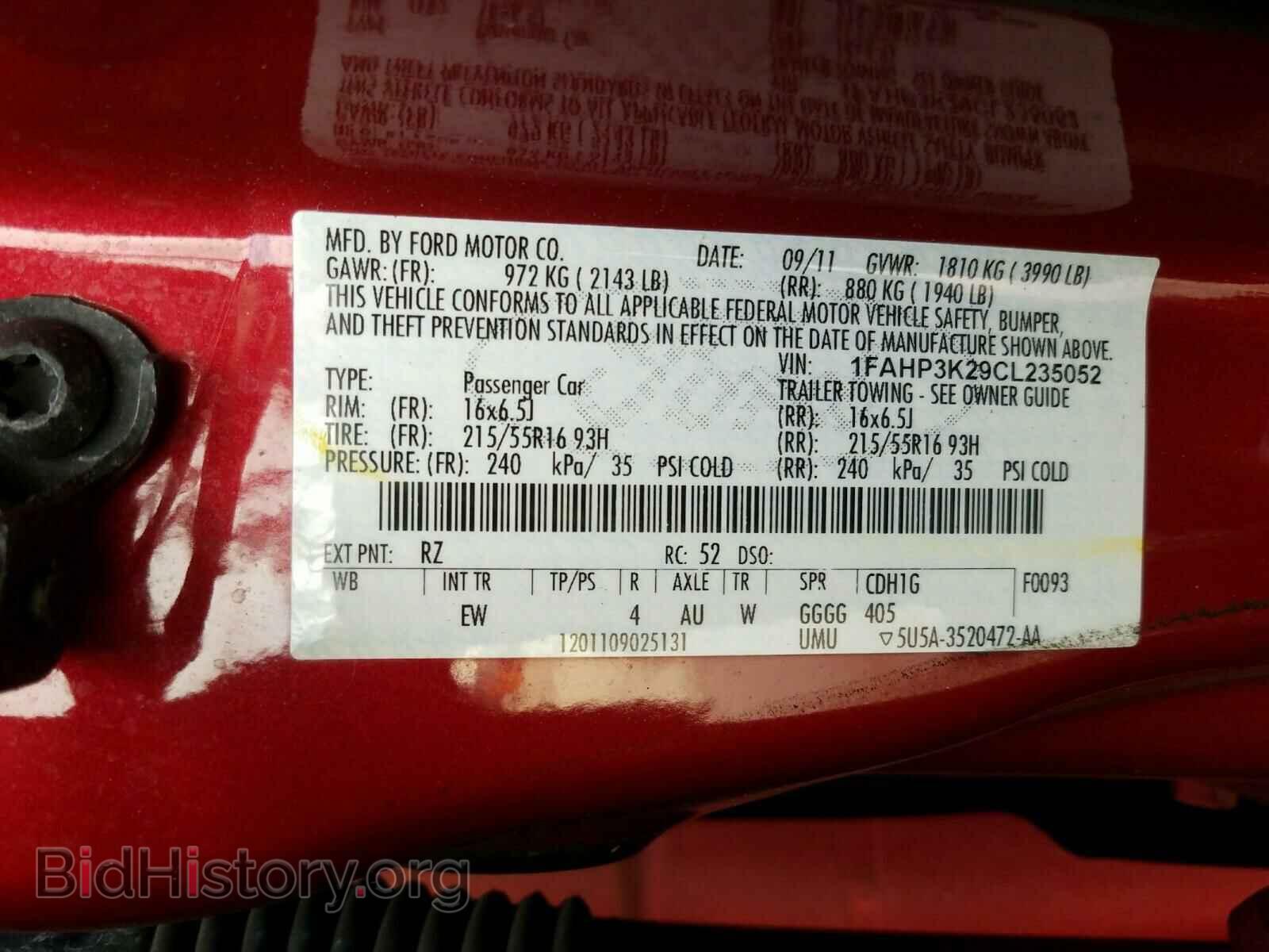 2012 FORD FOCUS - VIN: 1FAHP3K29CL235052 - Фото 10