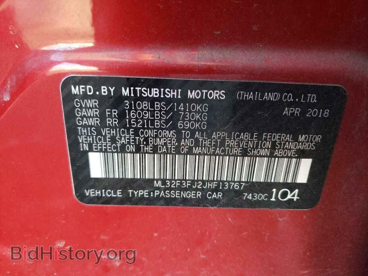 2018 MITSUBISHI MIRAGE - VIN: ML32F3FJ2JHF13767 - Фото 10
