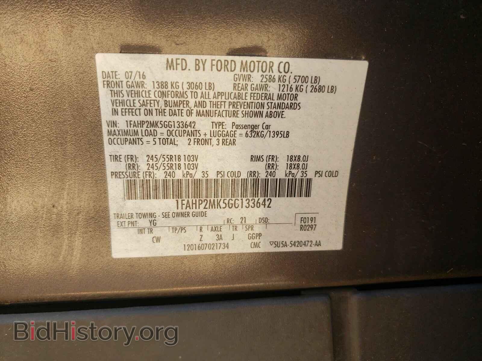2016 FORD TAURUS - VIN: 1FAHP2MK5GG133642 - Фото 10