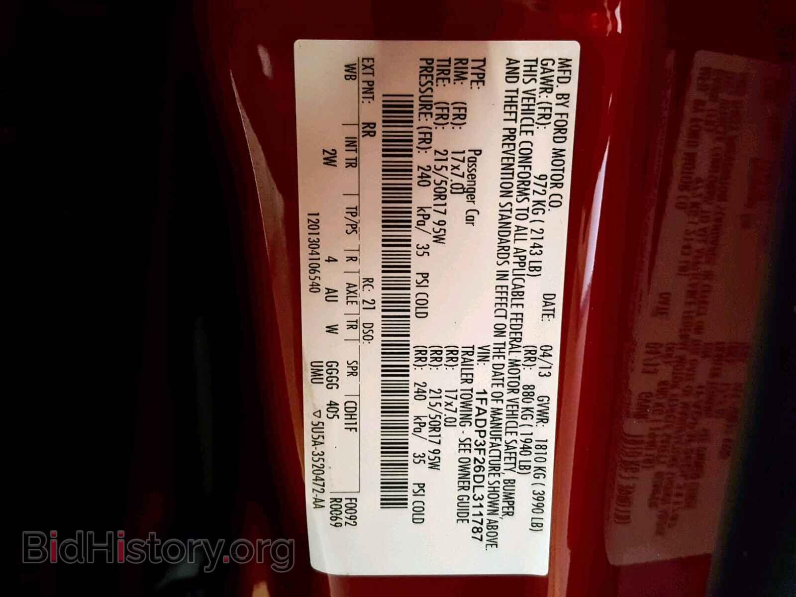 2013 FORD FOCUS SE - VIN: 1FADP3F26DL311787 - Фото 10