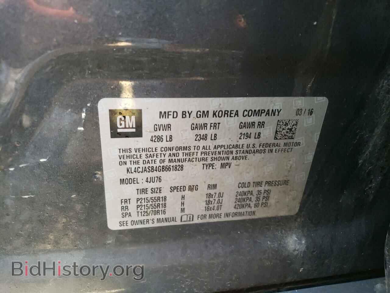 2016 BUICK ENCORE - VIN: KL4CJASB4GB661828 - Photo 13