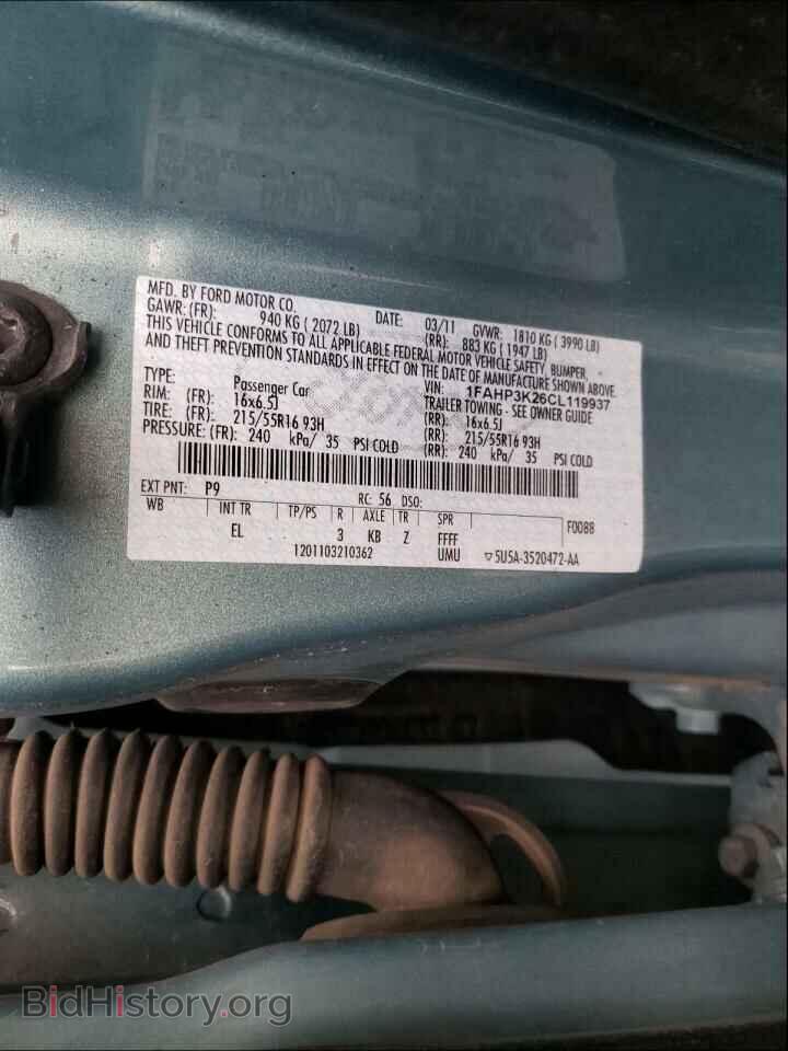 2012 FORD FOCUS - VIN: 1FAHP3K26CL119937 - Фото 10