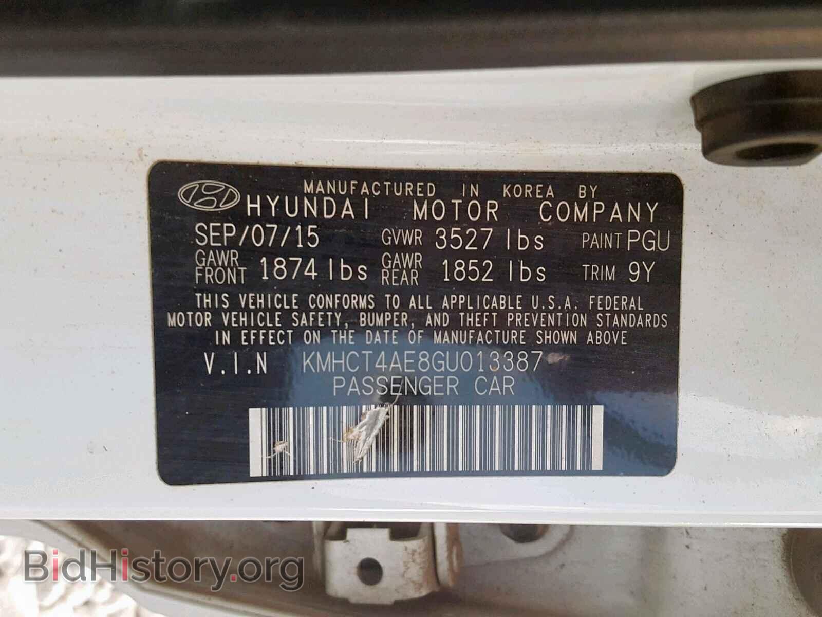 2016 HYUNDAI ACCENT - VIN: KMHCT4AE8GU013387 - Фото 10