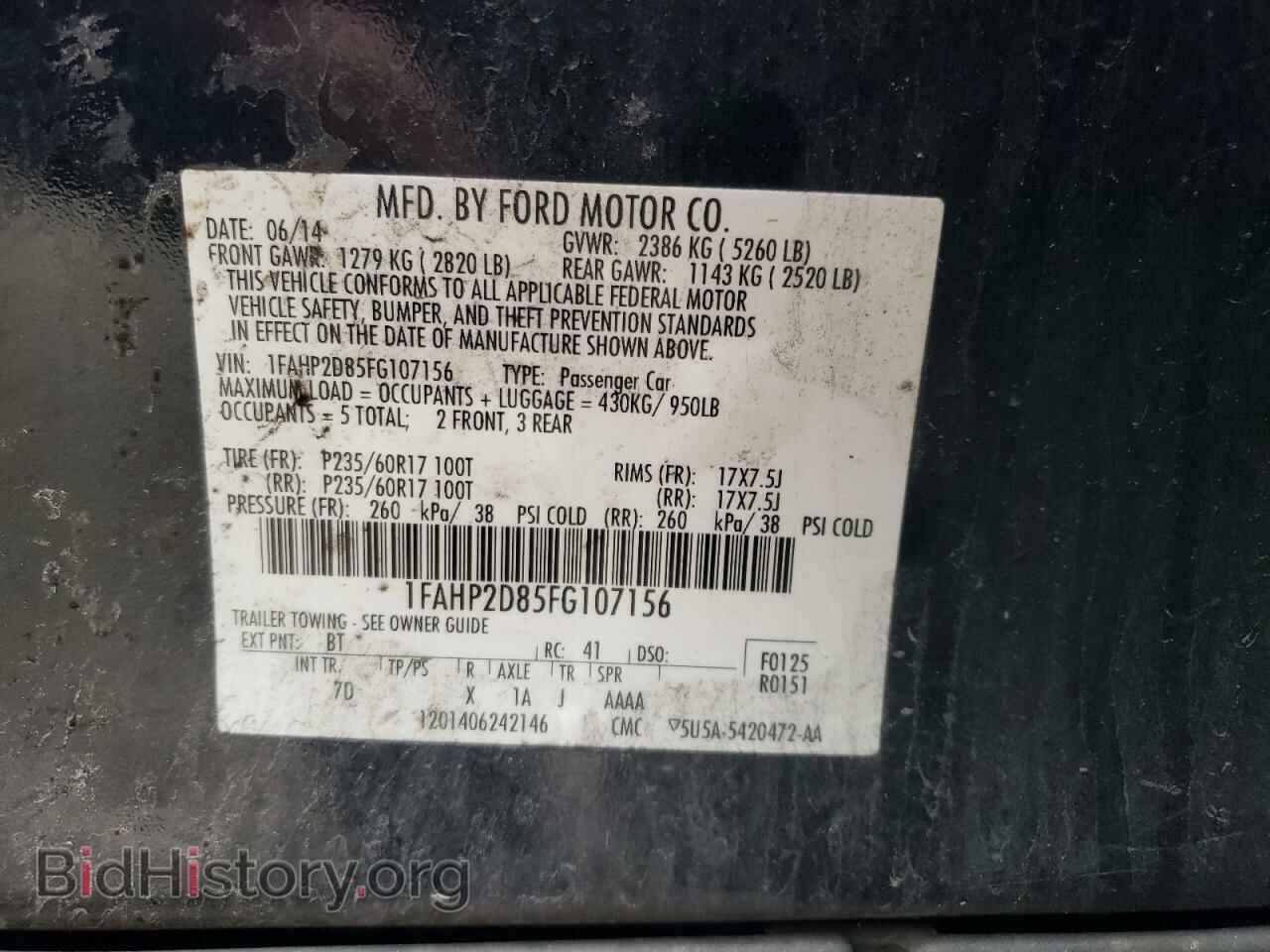 2015 FORD TAURUS - VIN: 1FAHP2D85FG107156 - Фото 10