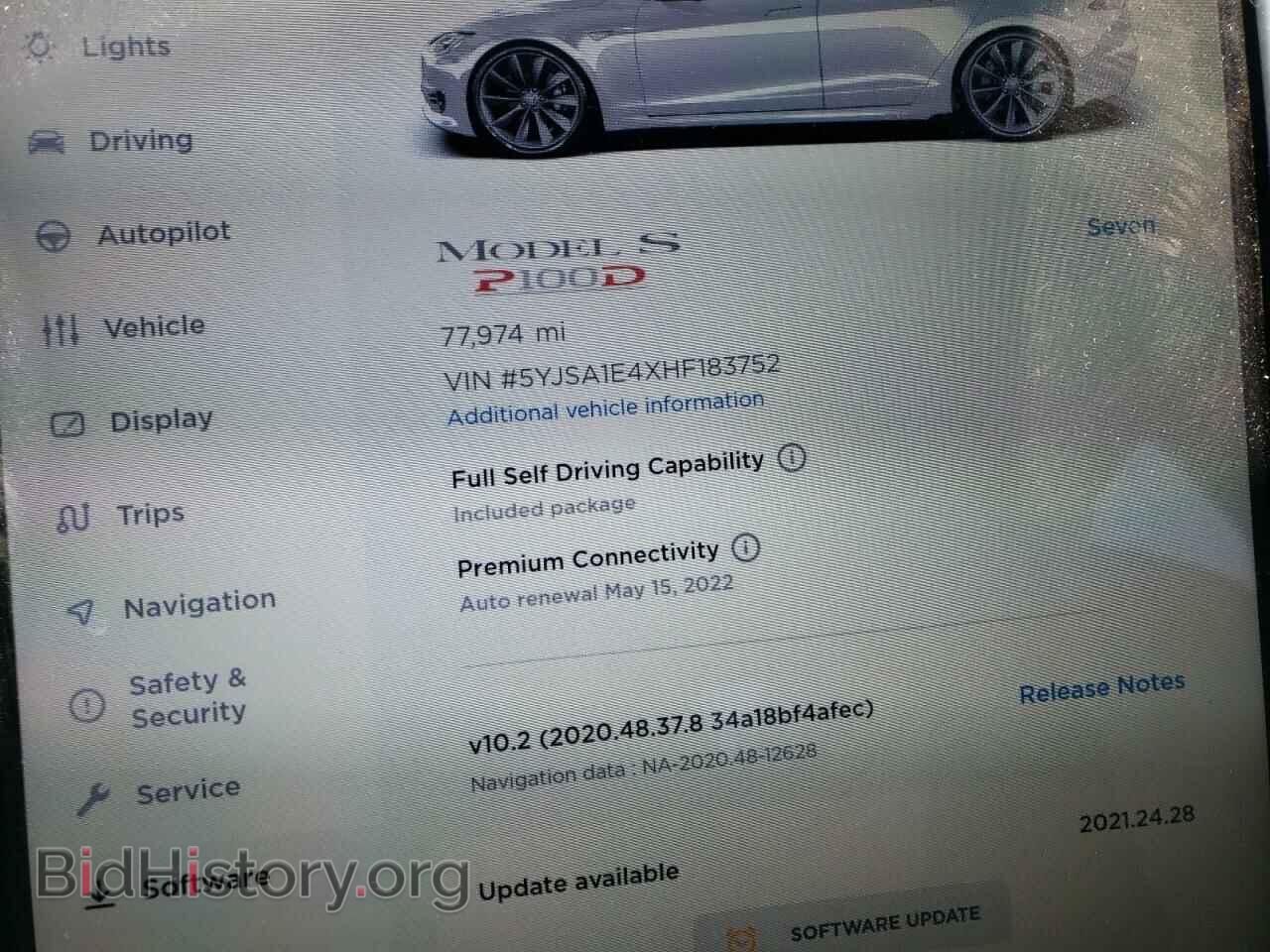 2017 TESLA MODEL S - VIN: 5YJSA1E4XHF183752 - Фото 8