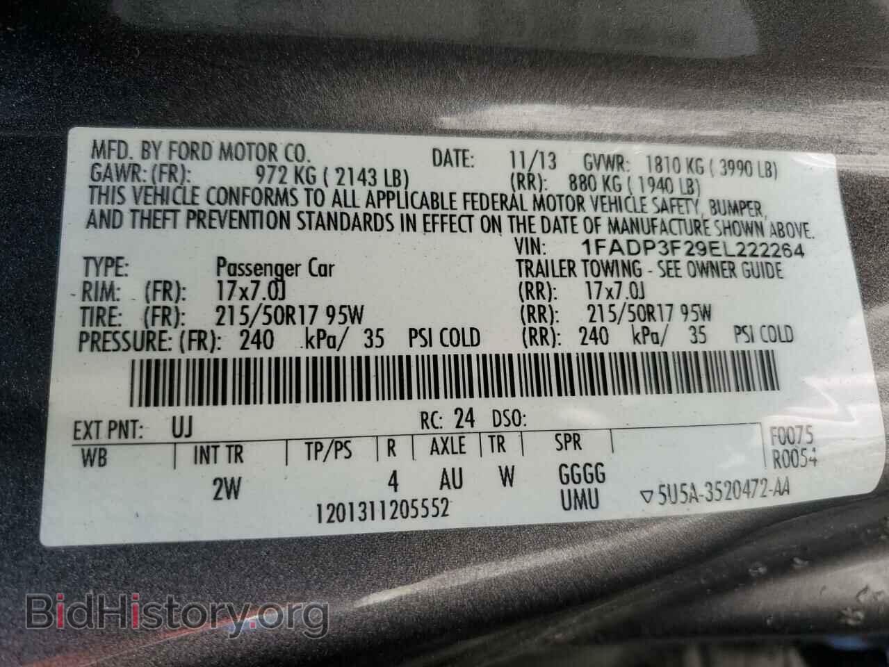 2014 FORD FOCUS - VIN: 1FADP3F29EL222264 - Фото 13