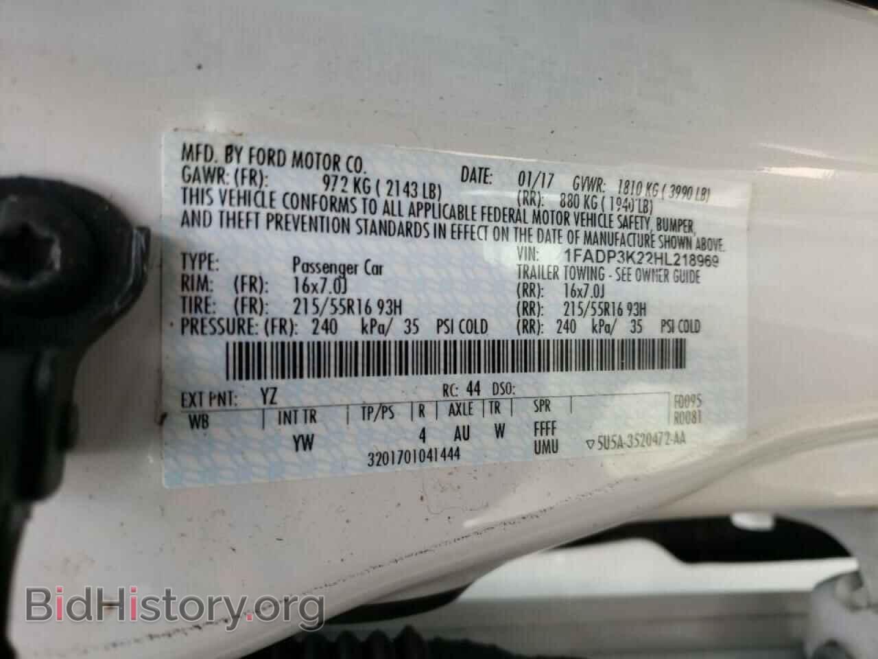 2017 FORD FOCUS - VIN: 1FADP3K22HL218969 - Фото 10