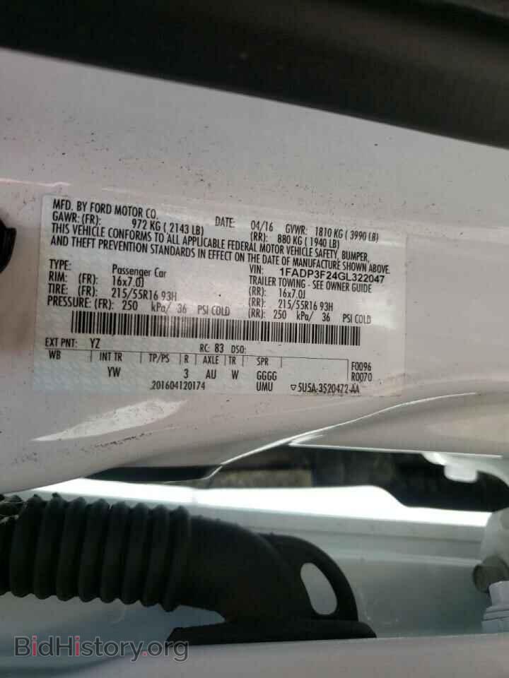2016 FORD FOCUS - VIN: 1FADP3F24GL322047 - Фото 10