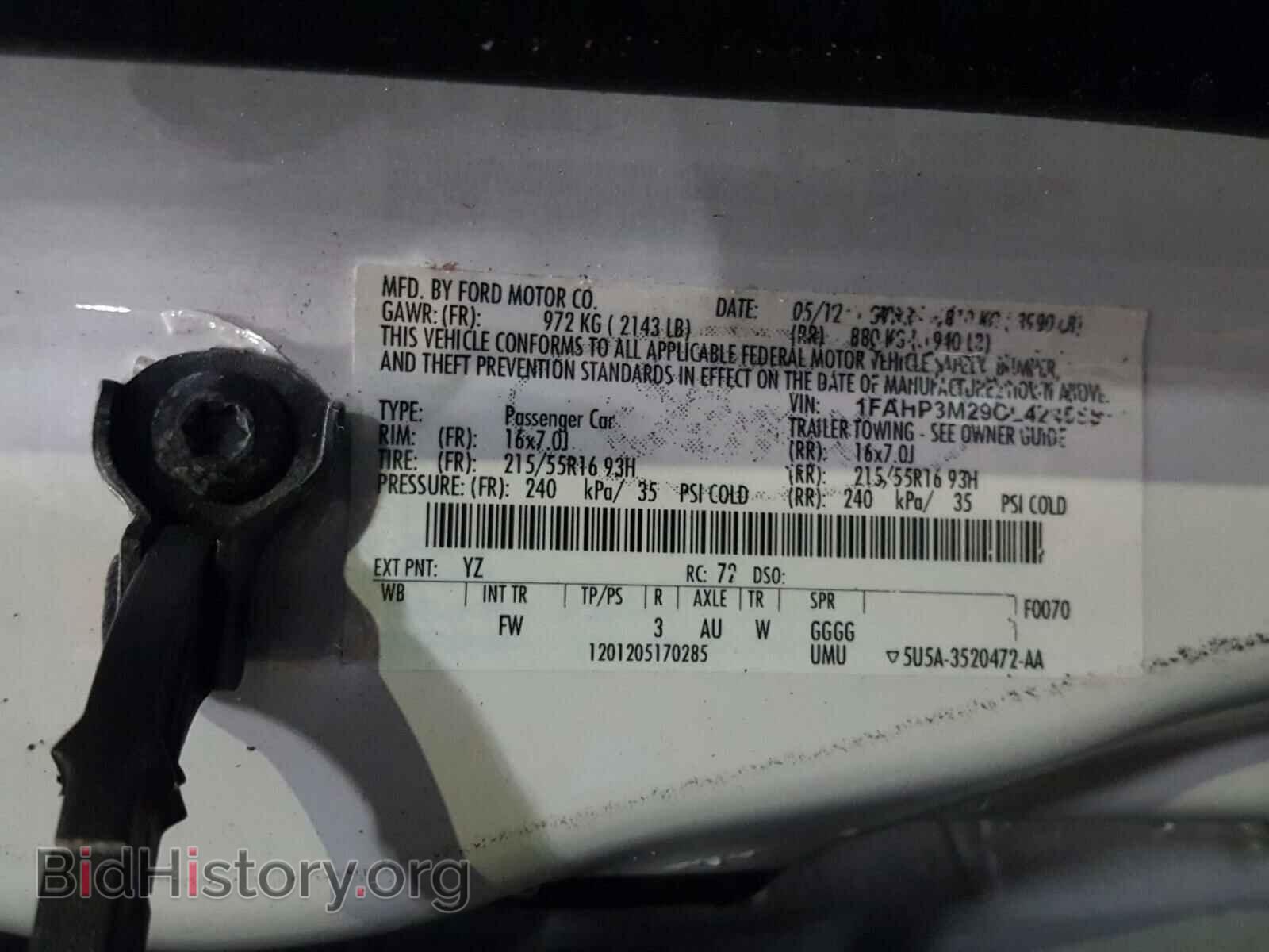 2012 FORD FOCUS - VIN: 1FAHP3M29CL424555 - Фото 10