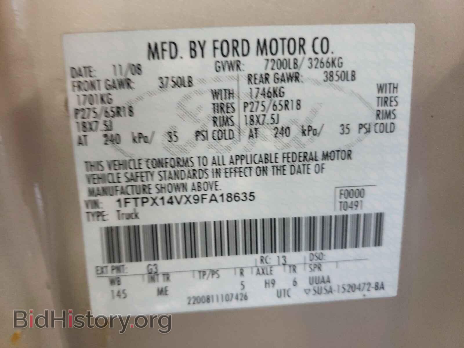 2009 FORD F150 - VIN: 1FTPX14VX9FA18635 - Фото 10