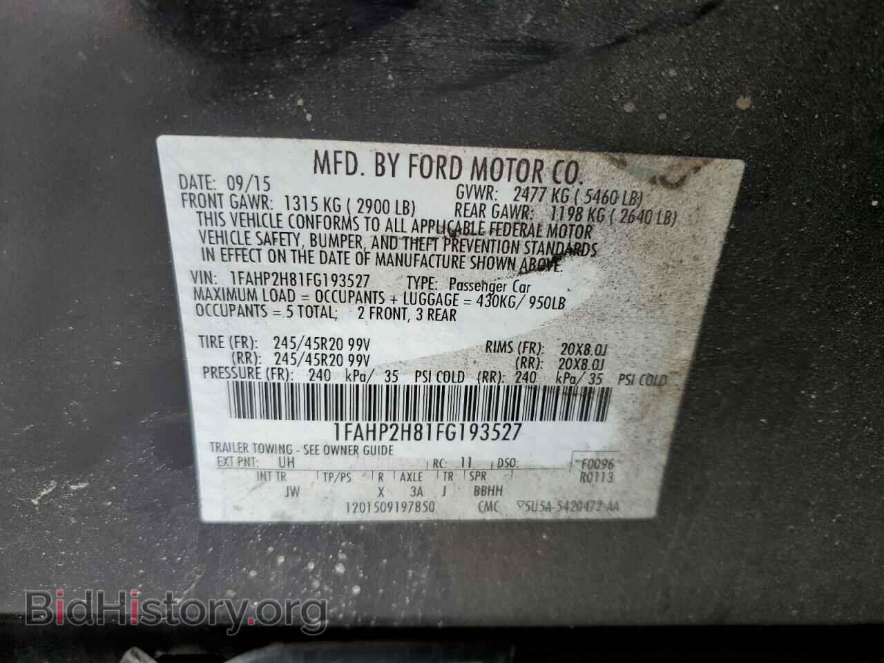 2015 FORD TAURUS - VIN: 1FAHP2H81FG193527 - Photo 12