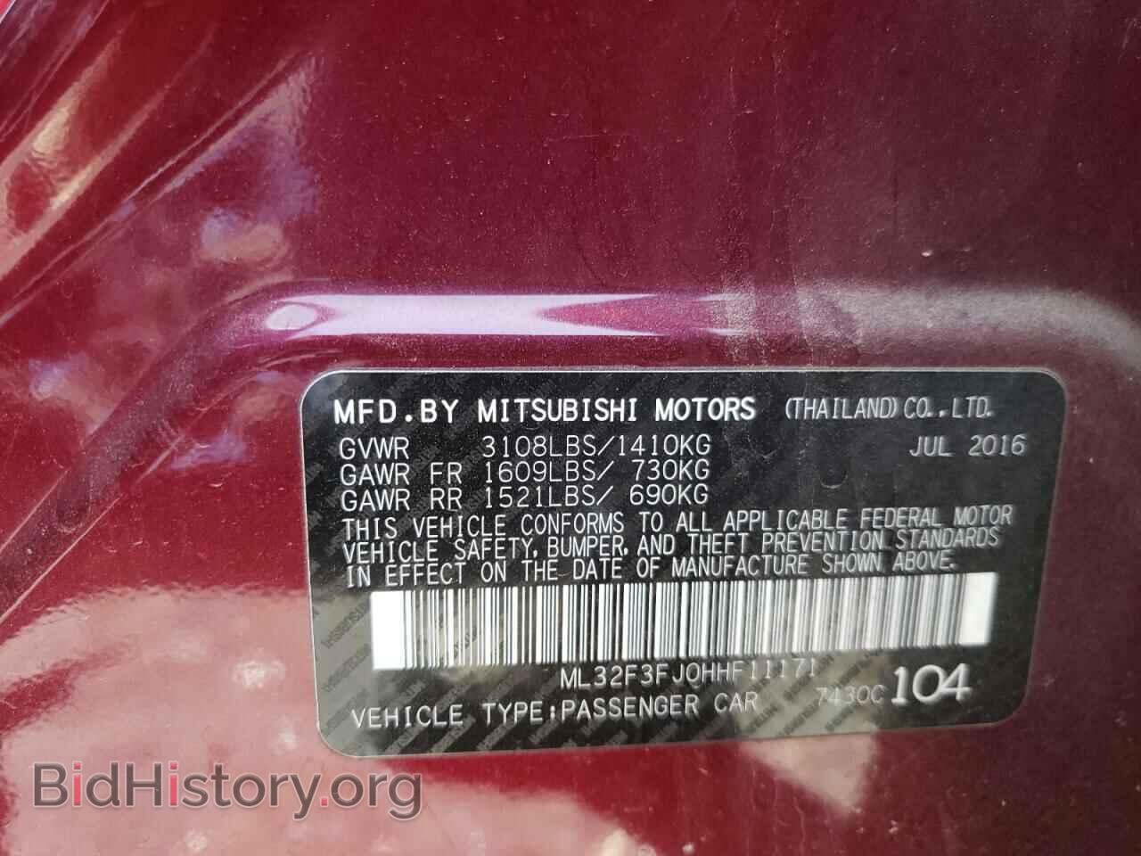 2017 MITSUBISHI MIRAGE - VIN: ML32F3FJ0HHF11171 - Фото 10