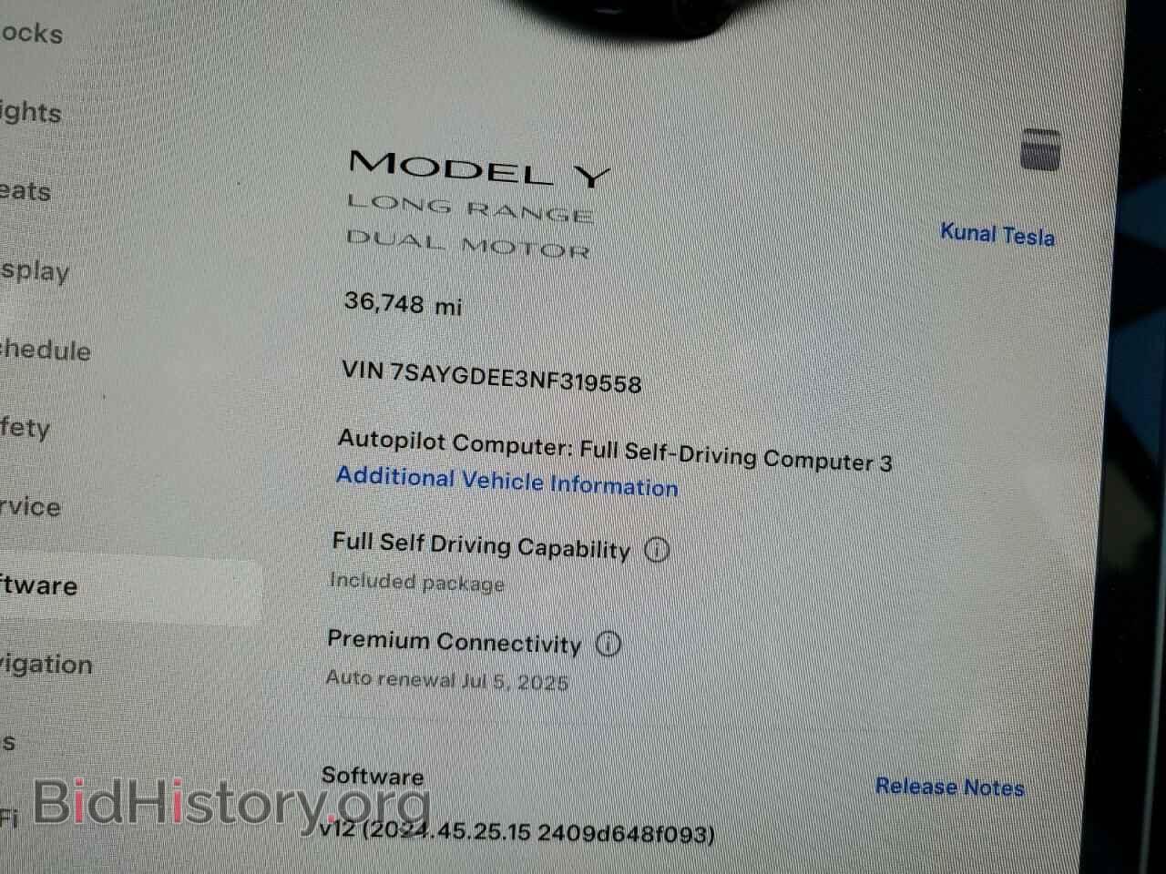 2022 TESLA MODEL Y - VIN: 7SAYGDEE3NF319558 - Photo 9