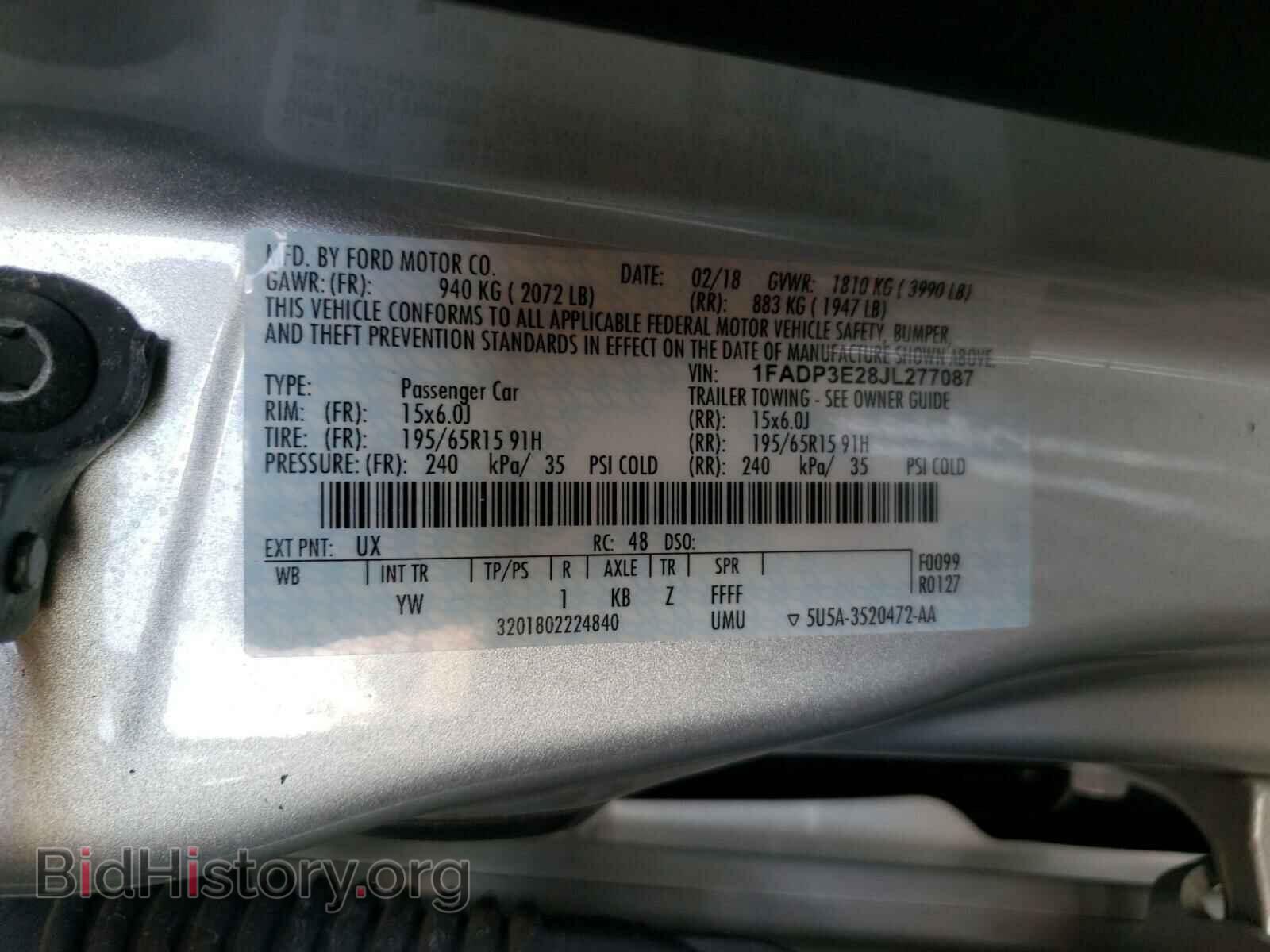 2018 FORD FOCUS - VIN: 1FADP3E28JL277087 - Фото 10